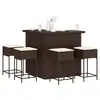 Image de vidaXL Ensemble de bar de jardin avec coussins 5 pcs marron poly rotin
