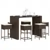 Image de vidaXL Ensemble de bar de jardin avec coussins 7 pcs marron poly rotin