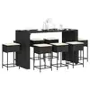 Image de vidaXL Ensemble de bar de jardin 9 pcs avec coussins noir poly rotin