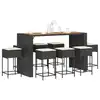 Image de vidaXL Ensemble de bar de jardin 9 pcs avec coussins noir poly rotin