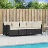 Image de vidaXL Salon de jardin 5 pcs avec coussins noir résine tressée
