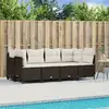 Image de vidaXL Salon de jardin avec coussins 5 pcs marron résine tressée