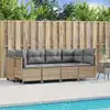 Image de vidaXL Salon de jardin avec coussins 5 pcs beige résine tressée