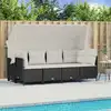 Image de vidaXL Salon de jardin 5 pcs avec coussins noir résine tressée