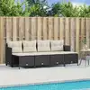 Image de vidaXL Salon de jardin 5 pcs avec coussins noir résine tressée