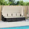 Image de vidaXL Salon de jardin 5 pcs avec coussins noir résine tressée