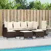Image de vidaXL Salon de jardin avec coussins 5 pcs marron résine tressée