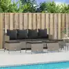 Image de vidaXL Salon de jardin 5 pcs avec coussins gris clair résine tressée
