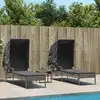 Image de vidaXL Chaises longues lot de 2 avec auvents et table gris poly rotin