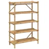 Image de vidaXL Étagère à 5 niveaux 100x40x150 cm bambou, étagère de rangement, étagère de présentation, étagère supplémentaire, étagère flottante