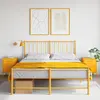 Image de vidaXL Tables de chevet 2 pcs jaune moutarde 36x39x50,5 cm acier