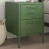 Image de vidaXL Table de chevet vert olive 36x39x50,5 cm acier