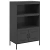 Image de vidaXL Buffet haut noir 68x39x113 cm acier, buffet, placard, armoire latérale, armoire, armoire de rangement, armoire haute, meuble de salon
