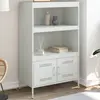 Image de vidaXL Buffet haut blanc 68x39x113 cm acier
