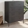 Image de vidaXL Buffet noir 68x39x89 cm acier