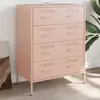 Image de vidaXL Buffet rose 68x39x89 cm acier