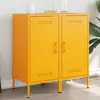 Image de vidaXL Buffets 2 pcs jaune moutarde 36x39x79 cm acier