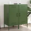Image de vidaXL Buffets 2 pcs vert olive 36x39x79 cm acier