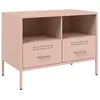 Image de vidaXL Meuble TV rose 68x39x50,5 cm acier