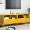 Image de vidaXL Meubles TV 2 pcs jaune moutarde 68x39x50,5 cm acier