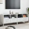 Image de vidaXL Meubles TV 2 pcs blanc 68x39x50,5 cm acier