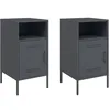 Image de vidaXL Tables de chevet 2 pcs anthracite 36x39x68 cm acier