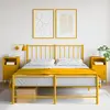 Image de vidaXL Tables de chevet 2 pcs jaune moutarde 36x39x68 cm acier
