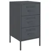 Image de vidaXL Table de Chevet, Armoire de Lit avec Pieds, Table de Nuit avec Tiroirs, Armoire de Nuit Chambre à Coucher, Anthracite 36x39x68 cm Acier