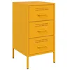 Image de vidaXL Table de Chevet, Armoire de Lit avec Pieds, Table de Nuit avec Tiroirs, Armoire de Nuit Chambre à Coucher, Jaune Moutarde 36x39x68 cm Acier