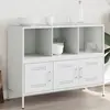 Image de vidaXL Buffet blanc 100,5x39x79 cm acier