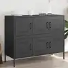Image de vidaXL Buffet noir 100,5x39x79 cm acier