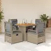 Image de vidaXL Ensemble à manger de jardin avec coussins 5pcs Beige poly rotin