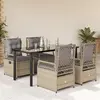 Image de vidaXL Ensemble à manger de jardin avec coussins 5pcs Beige poly rotin