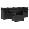 Image de vidaXL Salon de jardin 5 pcs avec coussins noir résine tressée