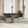Image de vidaXL Salon de jardin 5 pcs avec coussins gris clair résine tressée