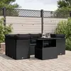 Image de vidaXL Salon de jardin 7 pcs avec coussins noir résine tressée