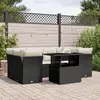 Image de vidaXL Salon de jardin 7 pcs avec coussins noir résine tressée