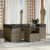 Image de vidaXL Salon de jardin avec coussins 7 pcs gris résine tressée