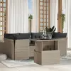 Image de vidaXL Salon de jardin avec coussins 7 pcs gris clair résine tressée