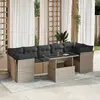 Image de vidaXL Salon de jardin 8 pcs avec coussins gris clair résine tressée