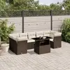 Image de vidaXL Salon de jardin 8 pcs avec coussins marron résine tressée