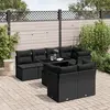 Image de vidaXL Salon de jardin 8 pcs avec coussins noir résine tressée
