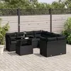 Image de vidaXL Salon de jardin 9 pcs avec coussins noir résine tressée