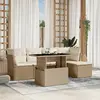 Image de vidaXL Salon de jardin avec coussins 6 pcs beige résine tressée