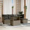 Image de vidaXL Salon de jardin 6 pcs avec coussins gris résine tressée