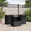 Image de vidaXL Salon de jardin 5 pcs avec coussins noir résine tressée