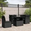 Image de vidaXL Salon de jardin 6 pcs avec coussins noir résine tressée