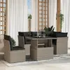 Image de vidaXL Salon de jardin 6 pcs avec coussins gris clair résine tressée