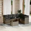 Image de vidaXL Salon de jardin avec coussins 7 pcs gris résine tressée