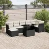 Image de vidaXL Salon de jardin 8 pcs avec coussins noir résine tressée